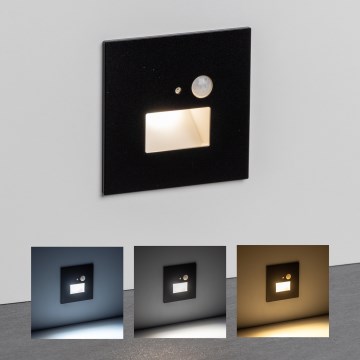 Brilagi - LED Світильник для сходів з датчиком руху JACK LED/1,5W/230V 3000K/4000K/6500K чорний