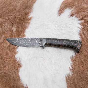 Ексклюзивний ніж з дамаської сталі 12,7 см клен/агат