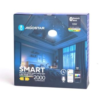 Aigostar - LED RGBW Стельовий світильник для ванної кімнати LED/18W/230V 3000-6500K IP44 + пульт дистанційного керування