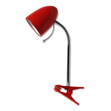Aigostar - Настольная лампа с зажимом 1xE27/11W/230V красная/хром