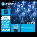 Aigostar - Светодиодная рождественская гирлянда на солнечной батарее 100xLED/8 функций 8x0,6 м IP65 холодный белый