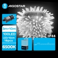 Aigostar - Светодиодная уличная рождественская гирлянда 100xLED/8 функций 13 м IP44 холодный белый