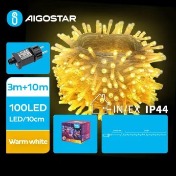 Aigostar - Светодиодная уличная рождественская гирлянда 100xLED/8 функций 13 м IP44 теплый белый