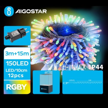 Aigostar - Светодиодная уличная рождественская гирлянда 150xLED/8 функций 18 м IP44 цветной