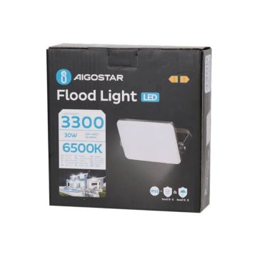 Aigostar - Светодиодный прожектор LED/30W/230V 6500K IP65 черный