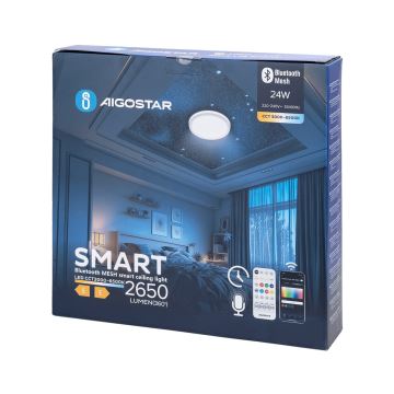 Aigostar - Светодиодный потолочный светильник для ванной комнаты LED/24W/230V 3000-6500K IP44 + дистанционное управление