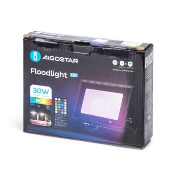 Aigostar - Светодиодный RGB-прожектор LED/30W/230V IP65 + дистанционное управление