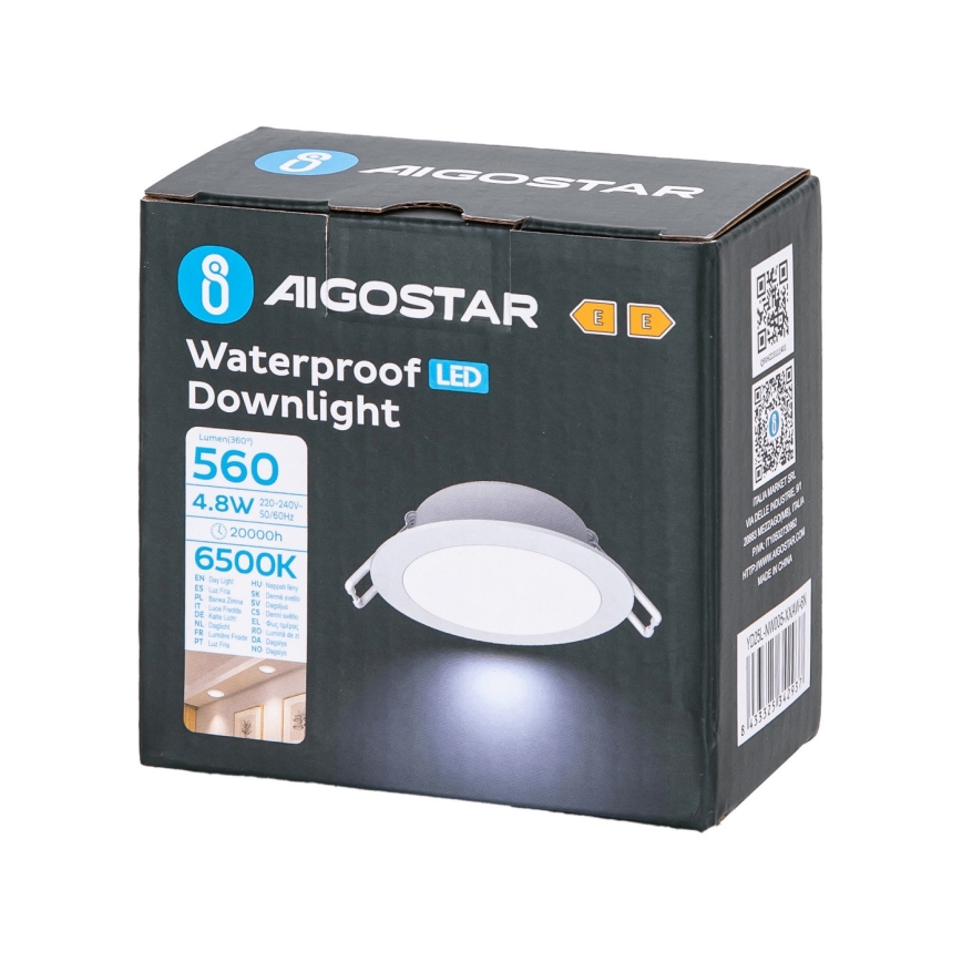 Aigostar - Светодиодный встроенный светильник для ванной комнаты LED/4,8W/230V 6500K белый IP65