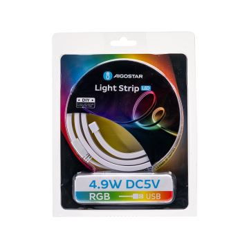 Aigostar - Світлодіодна RGB-стрічка 1м LED/4,9W/5V IP65