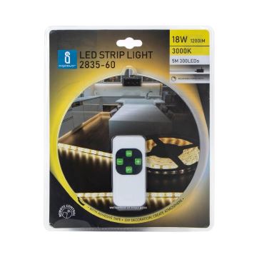 Aigostar - Вулична світлодіодна стрічка з регулюванням яскравості 5м LED/18W/12/230V 3000K IP65