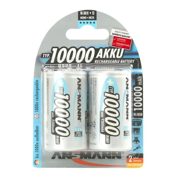 Ansmann 06549 Mono D - Аккумуляторные батарейки D NiMH/1,2V/1000mAh 2шт.