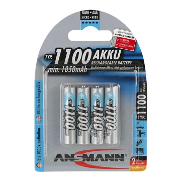 Ansmann 07521 Micro AAA - Аккумуляторные батарейки AAA NiMH1,2V/1050 мАч 4шт.