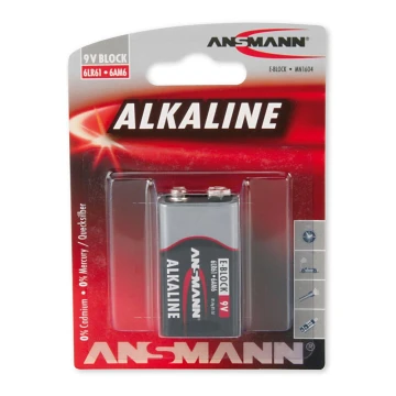 Ansmann 09887 6LR61 9V Block RED - Щелочная батарейка 9V