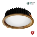 APLED - Светодиодный встроенный светильник RONDO WOODLINE LED/12W/230V 3000K диаметр 20 см дуб твердая древесина