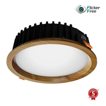 APLED - Светодиодный встроенный светильник RONDO WOODLINE LED/12W/230V 4000K диаметр 20 см дуб твердая древесина