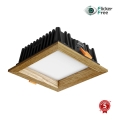 APLED - Светодиодный встроенный светильник SQUARE WOODLINE LED/6W/230V 3000K 12x12 см дуб твердая древесина