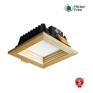 APLED - Світлодіодний вбудований світильник SQUARE WOODLINE LED/3W/230V 3000K 9x9 см сосна масив