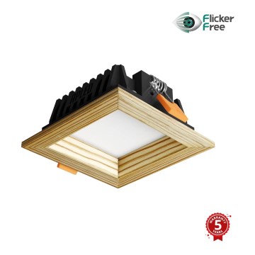 APLED - Світлодіодний вбудований світильник SQUARE WOODLINE LED/3W/230V 4000K 9x9 см сосна масив