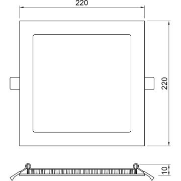 APLED - Вбудований стельовий LED світильник для ванної SQUARE LED/18W/230V IP41 220x220 мм