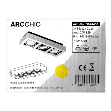 Arcchio - Стельовий LED світильник RONKA 3xGU10/11,5W/230V