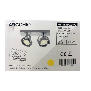 Arcchio - Точковий LED світильник з регулюванням яскравості MUNIN 2xES111/GU10/11,5W/230V