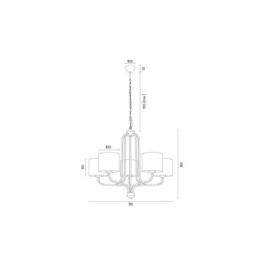 Argon 2172 - Люстра на цепи MARANELLO 5xE27/15W/230V