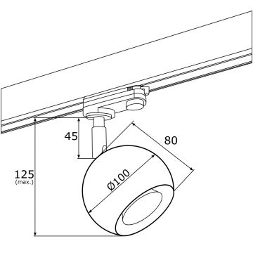 Argon 4377 - Точковий LED світильник для трекової системи MURI 1xGU10/5W/230V білий