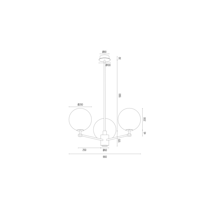 Argon 6307 - Люстра на штанге PALOMA 3xE14/7W/230V золотистый/белый