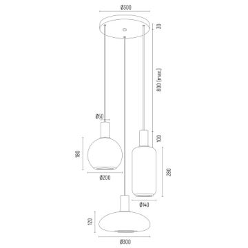 Argon 6323 - Подвесная люстра SAGUNTO PLUS 3xE27/15W/230V черный