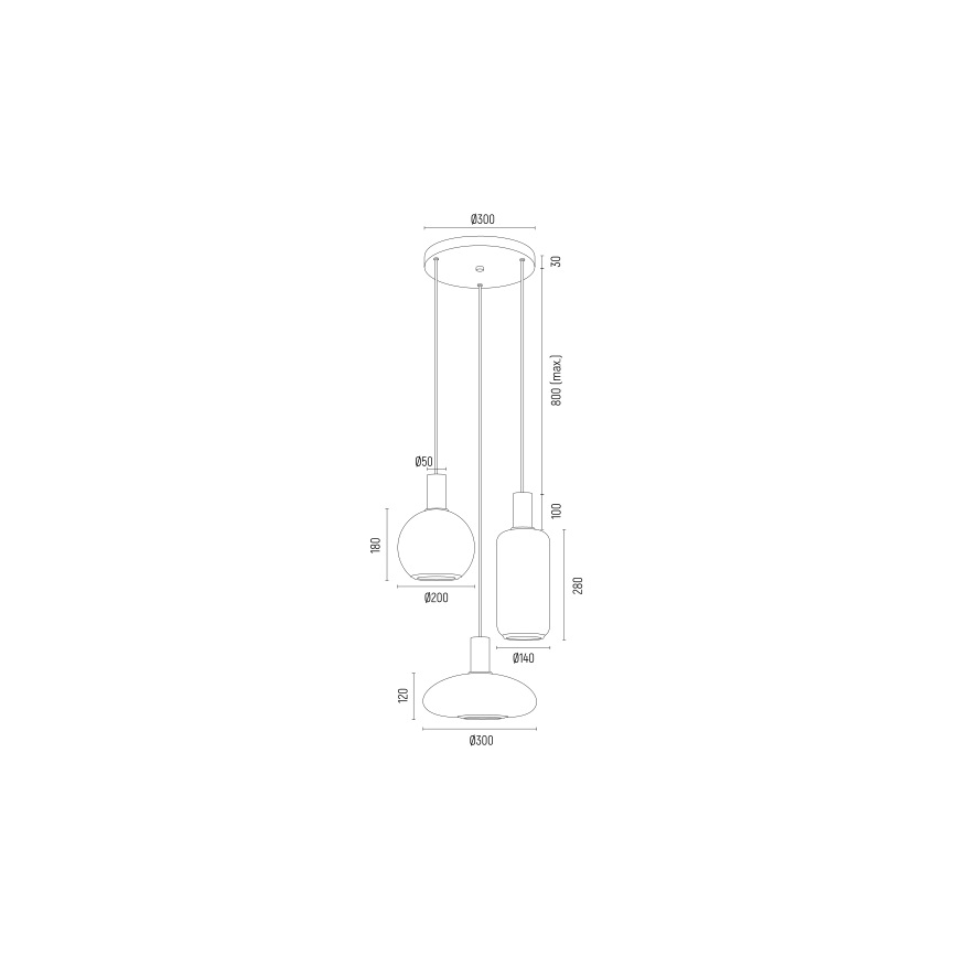 Argon 6323 - Подвесная люстра SAGUNTO PLUS 3xE27/15W/230V черный