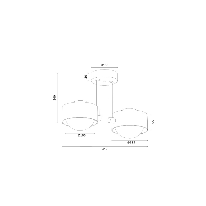 Argon 7089 - Люстра на штанге MASSIMO PLUS 2xG9/6W/230V черная