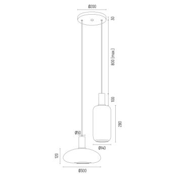 Argon 7214 - Подвесная люстра SAGUNTO PLUS 2xE27/15W/230V черный