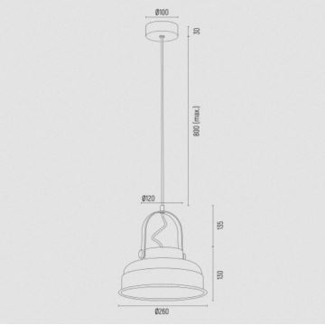 Argon 8286 - Подвесная люстра DAKOTA 1xE27/15W/230V красный