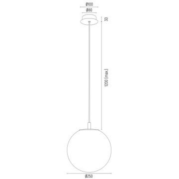 Argon 8447 - Подвесная люстра ALMIROS 1xE27/15W/230V диаметр 25 см алебастр золотистый