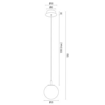 Argon 8450 - Подвесная люстра ALMIROS 1xE14/7W/230V диаметр 12 см алебастр золотистый