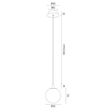 Argon 8506 - Подвесная люстра PALOMA 1xE14/7W/230V диаметр 12 см золотистый/белый