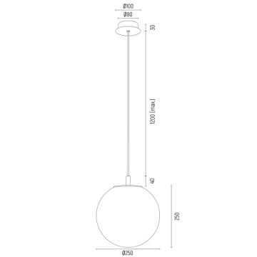 Argon 8507 - Подвесная люстра PALOMA 1xE27/15W/230V диаметр 25 см золотистый/белый