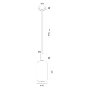 Argon 8563 - Подвесная люстра SAGUNTO PLUS 1xE27/15W/230V диаметр 14 см черный