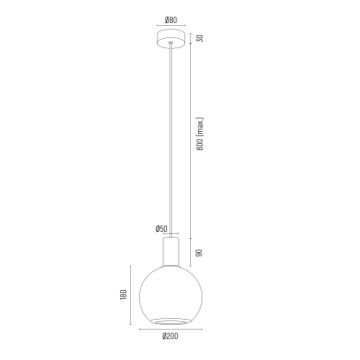 Argon 8564 - Подвесная люстра SAGUNTO PLUS 1xE27/15W/230V диаметр 20 см черный