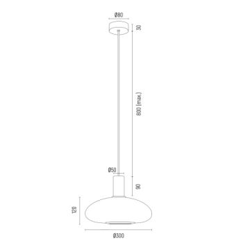 Argon 8565 - Подвесная люстра SAGUNTO PLUS 1xE27/15W/230V диаметр 30 см черный