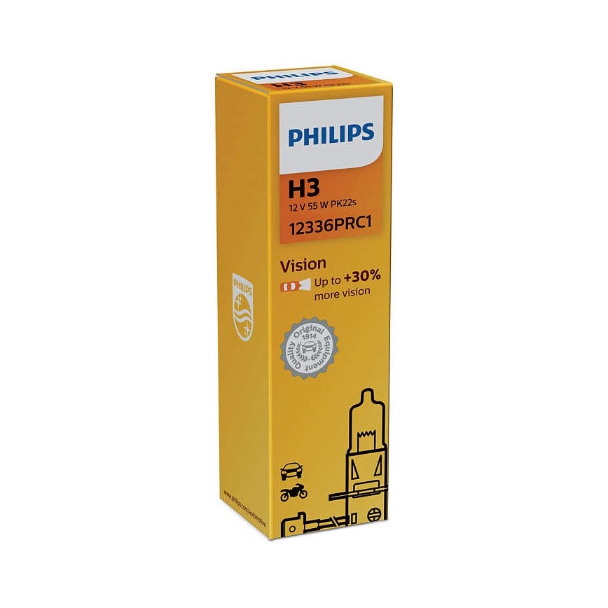 Автолампа Philips VISION 12336PRC1 H3 PK22s/55W/12V