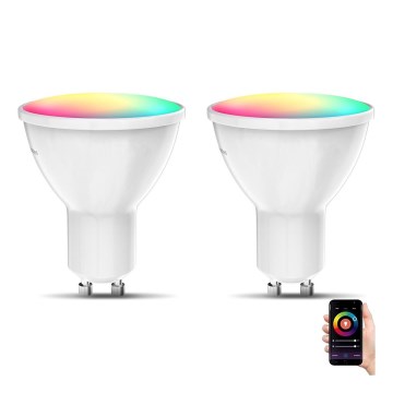 B.K. Licht 1263 - НАБОР 2x Светодиодная RGB-лампочка с регулированием яркости GU10/5,5W/230V Wi-Fi Tuya