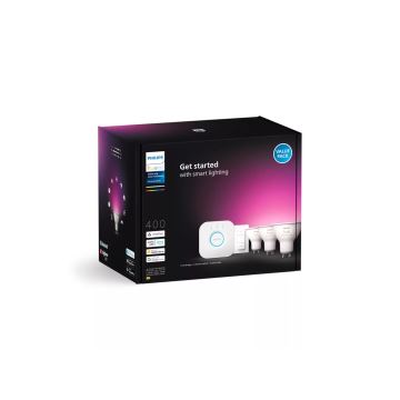 Базовый набор Philips Hue WHITE AND COLOR AMBIANCE 3xGU10/4,2W/230V 2000-6500K + устройство для подключения