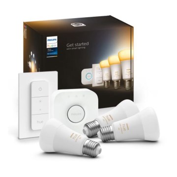 Базовый набор Philips Hue White Ambiance 3xE27/8W 2200-6500K + устройство для подключения и дистанционное управление