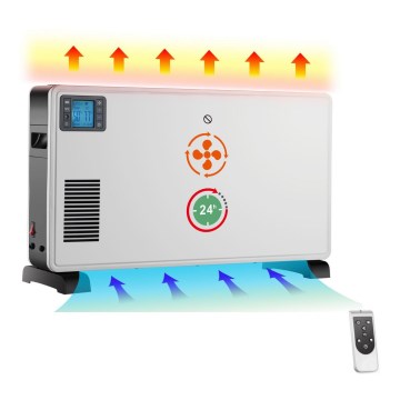 Brilagi - Электрический конвертор 1000/1300/2300W LCD/таймер/TURBO/термостат белый + пульт ДУ