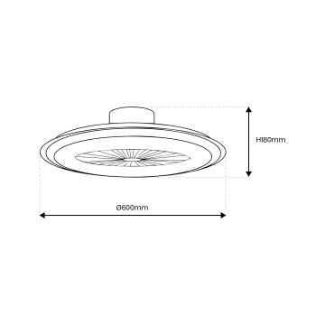 Brilagi - LED світильник з регулюванням яскравості та вентилятором RONDA LED/48W/230V 3000-6000K  чорний + дистанційне керування