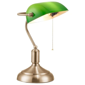 Brilagi - Настільна лампа BANK OFFICE 1xE27/60W/230V латунь/зелений