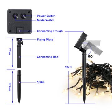 Brilagi - Светодиодная декоративная гирлянда на солнечной батарее STARS 50xLED/8 функций 7 м IP65 теплый белый