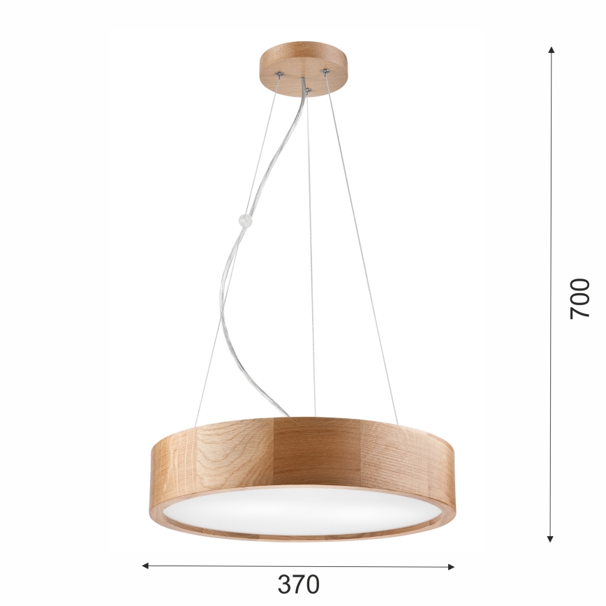 Brilagi - Светодиодная подвесная люстра CARVALHO 2xE27/60W/230V дуб диаметр 37 см