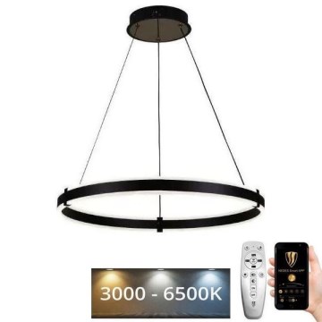 Brilagi - Светодиодная подвесная люстра с регулированием яркости CIRCLE LED/85W/230V 3000-6500K черный + дистанционное управление